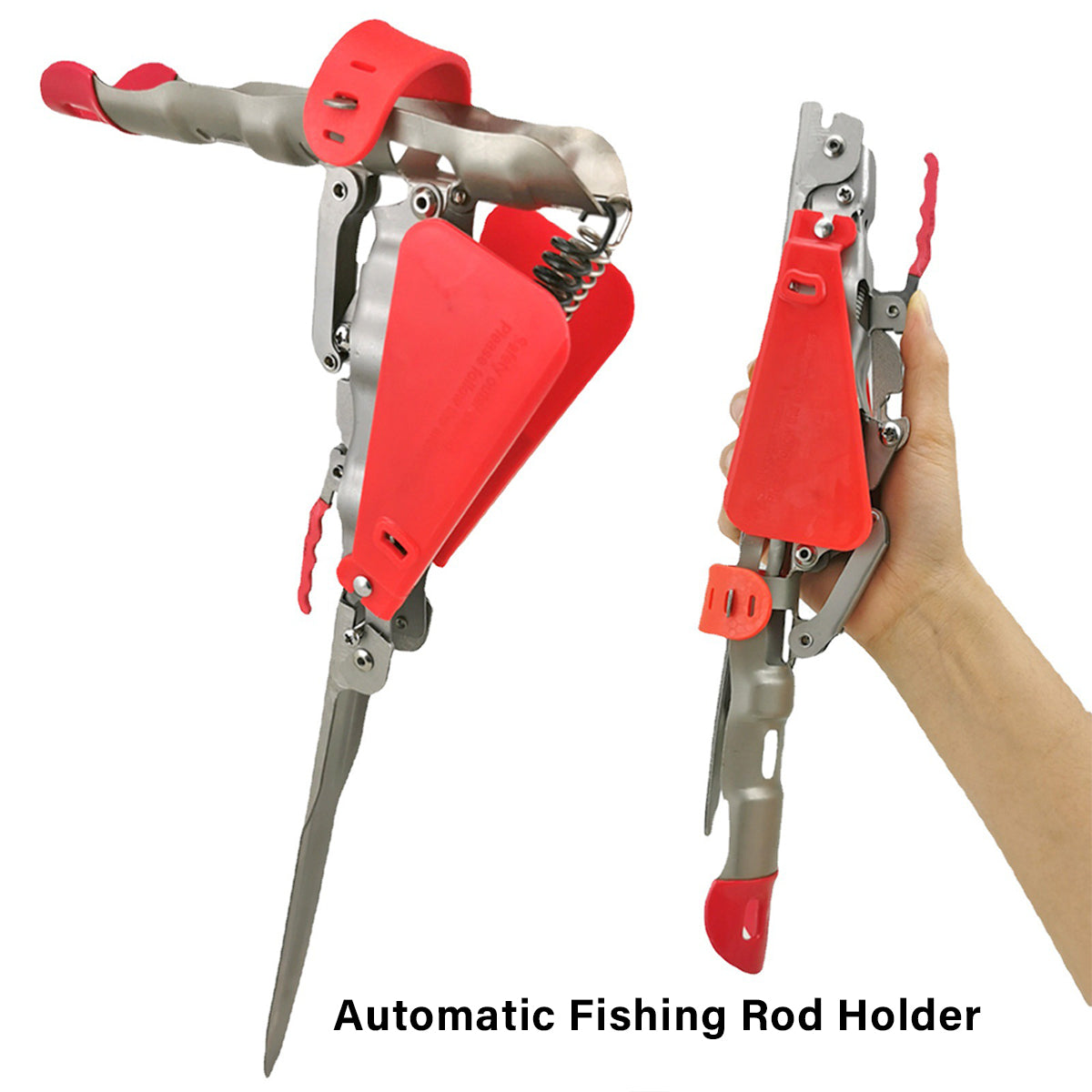 Automatic Fishing Rod Holder Stainless Steel Spring Loaded Ground Stand