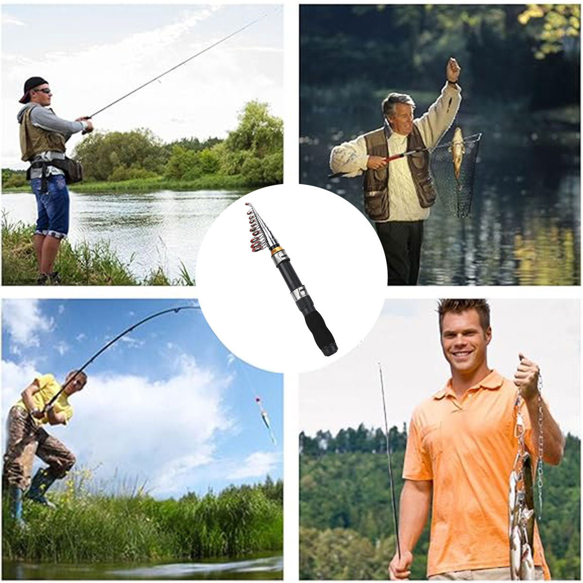Telescopic Fishing Rod Portable Compact Travel Freshwater Saltwater
