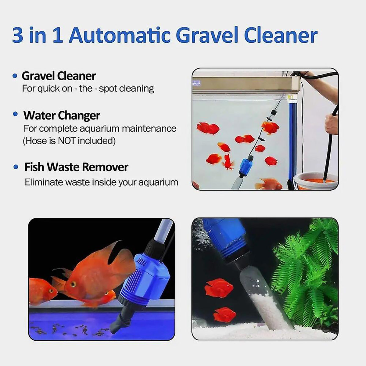 6-in-1 Aquarium Gravel Cleaner Water Changer Suction Pump 32W