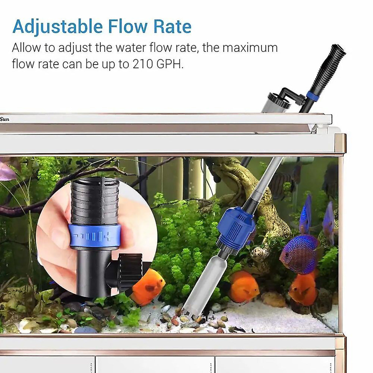 6-in-1 Aquarium Gravel Cleaner Water Changer Suction Pump 32W