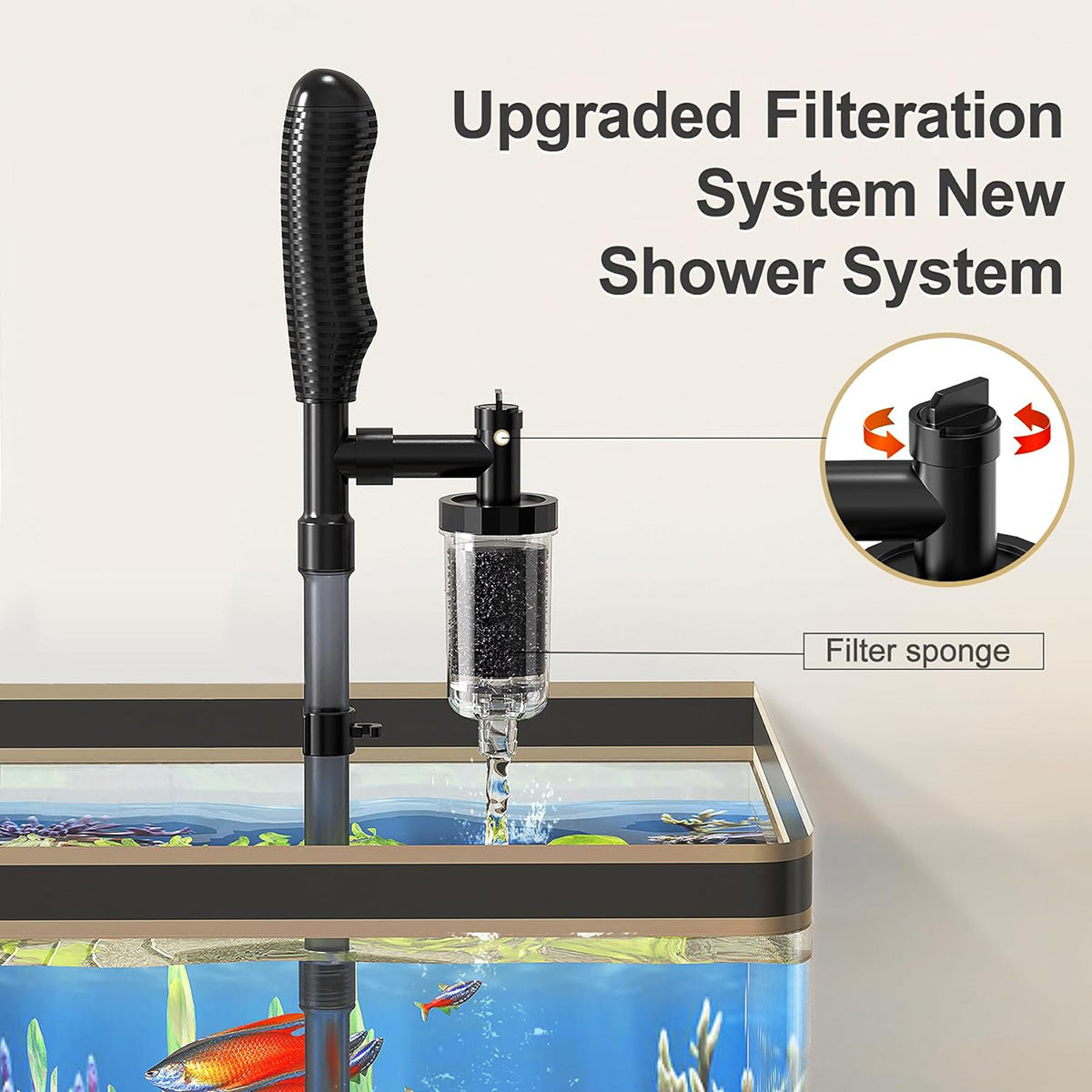 6-in-1 Aquarium Gravel Cleaner Water Changer Suction Pump 32W