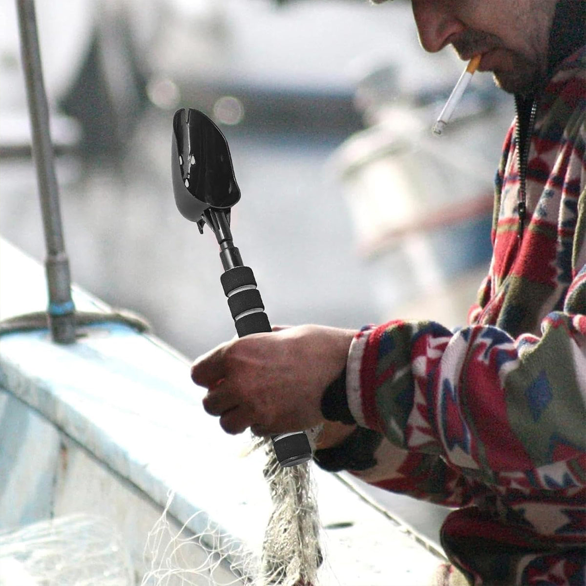 Telescopic Bait Throwing Spoon Aluminium Alloy For Fishing