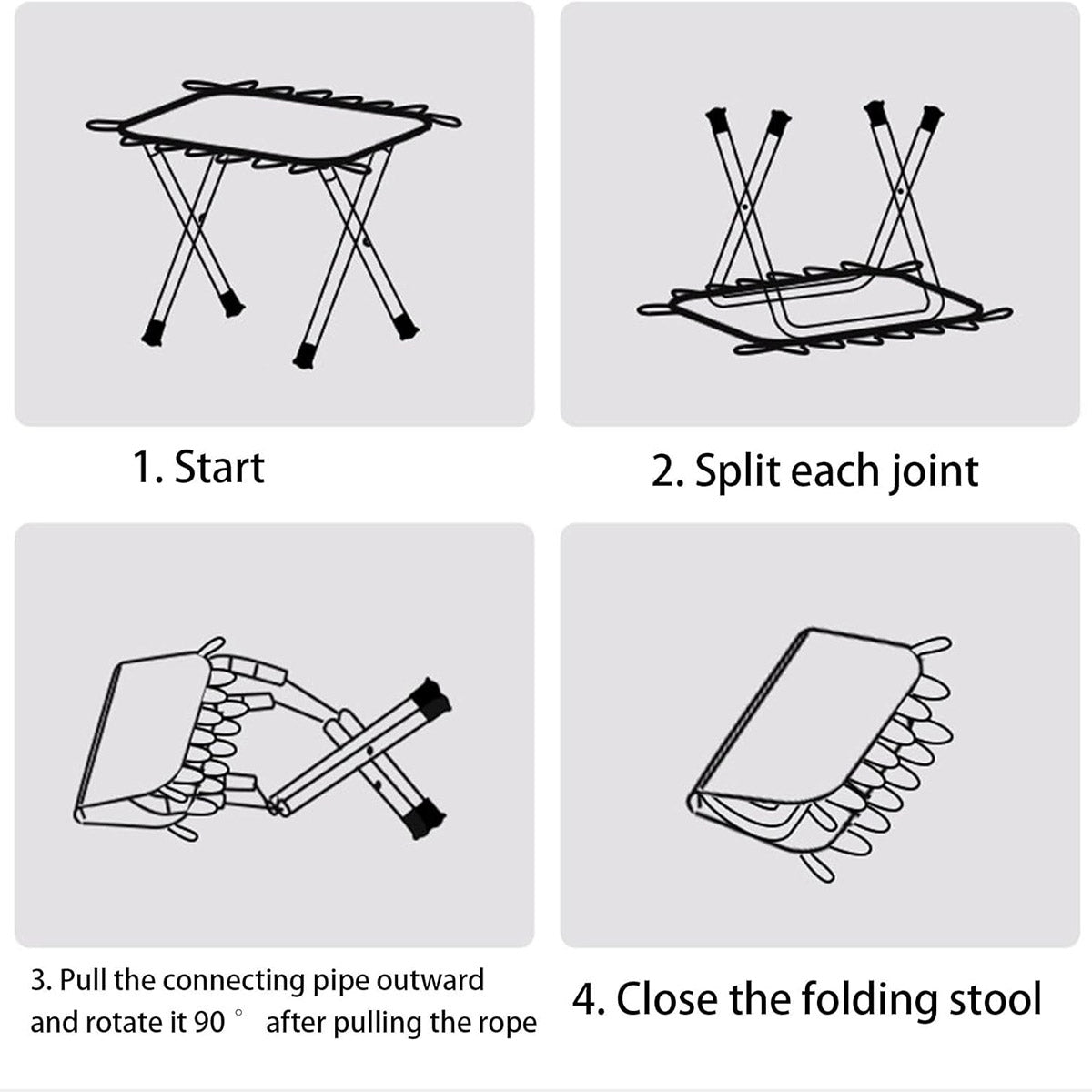 Outdoor Foldable Bench Stool Portable Camping Chair for Hiking Picnic Travel