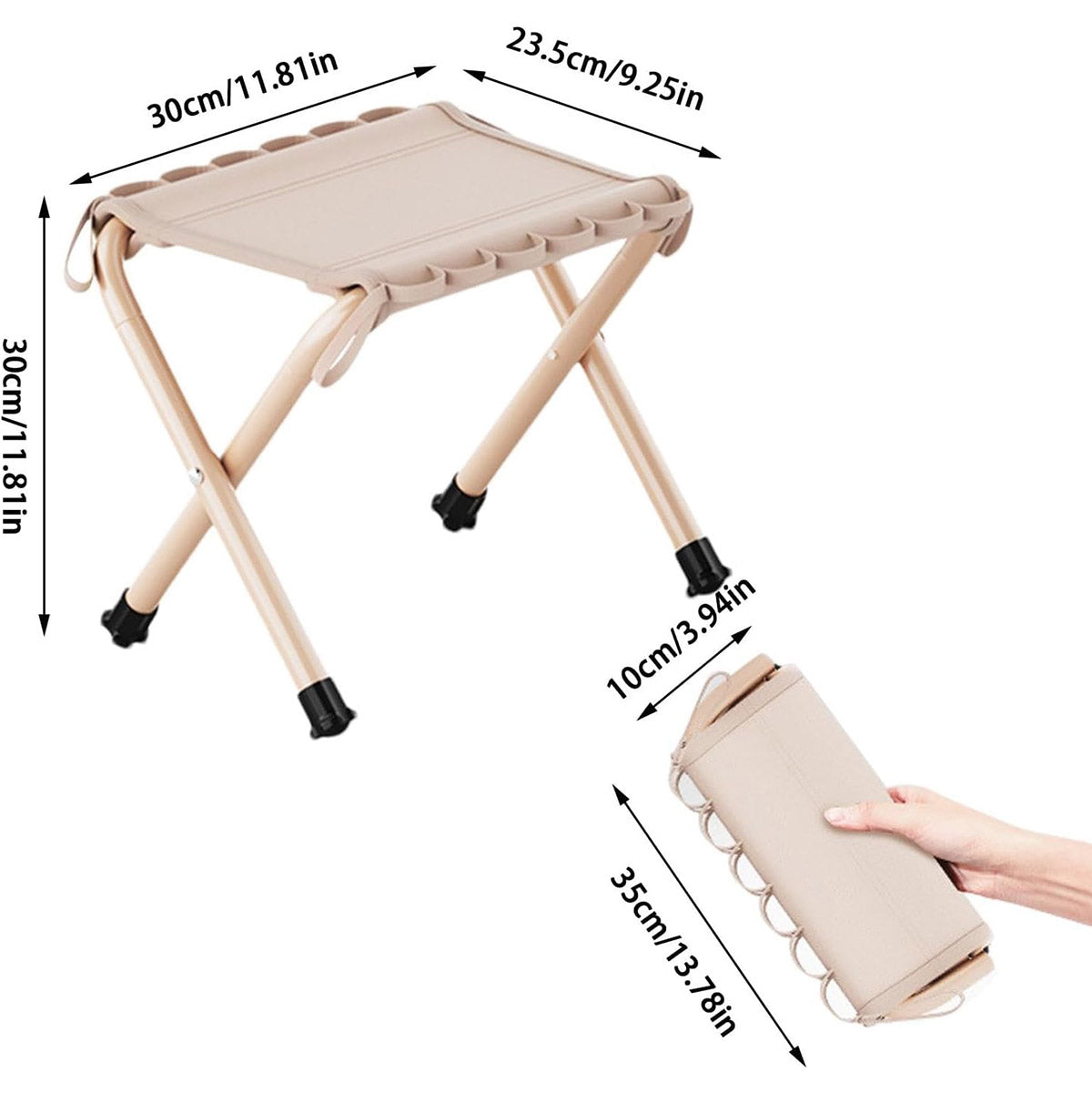 Outdoor Foldable Bench Stool Portable Camping Chair for Hiking Picnic Travel