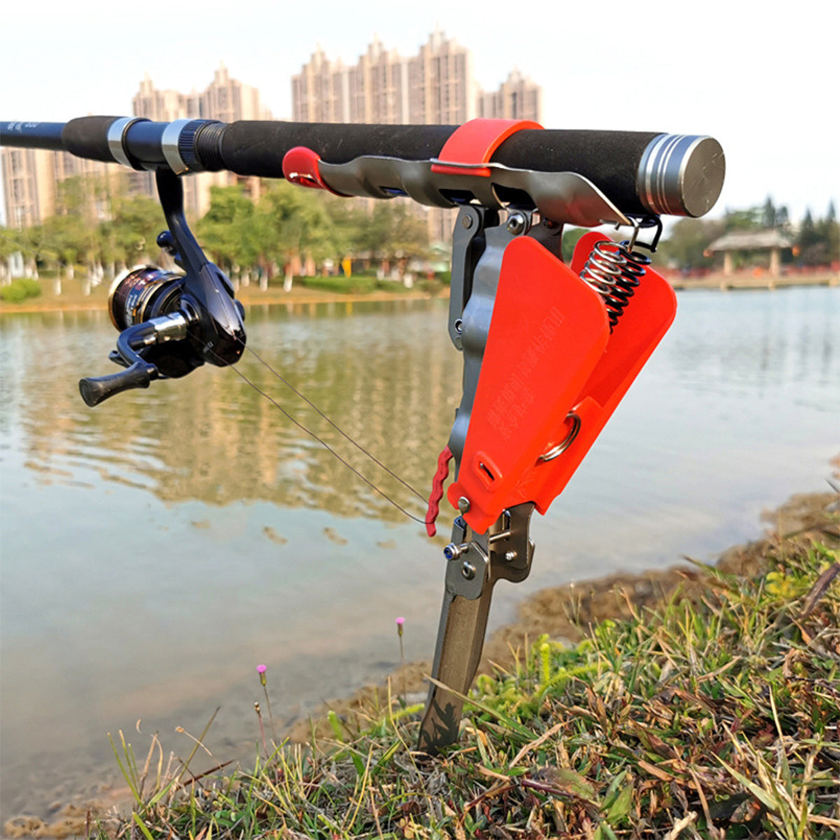 Automatic Fishing Rod Holder Stainless Steel Spring Loaded Ground Stand