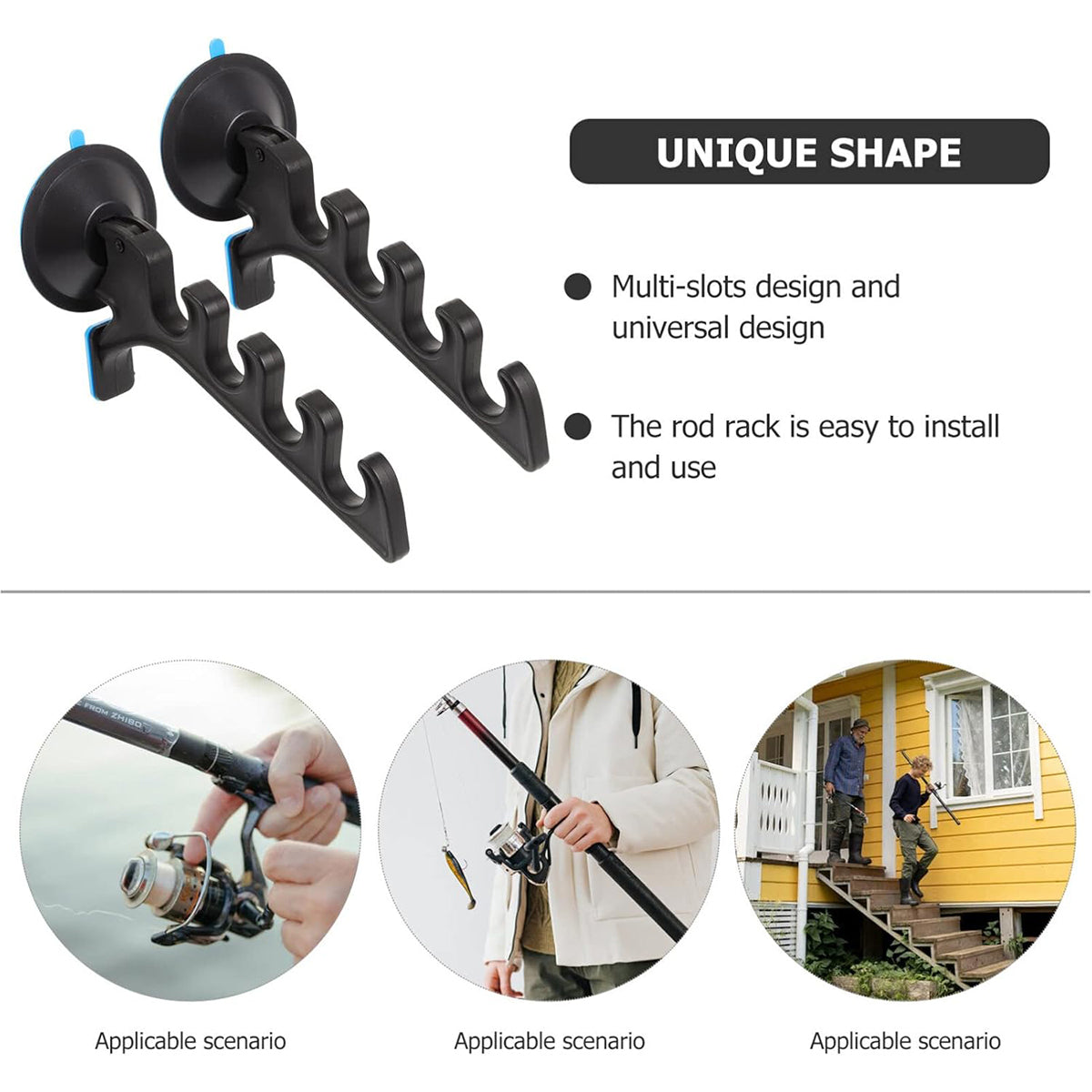 Fishing Rod Display Rack – Multi-Slot Suction Cup Holder