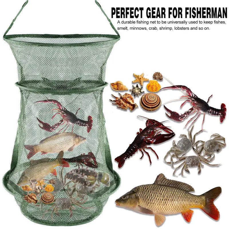 Nylon Fish Basket Quick-Dry Mesh Waterproof Fishing Net For Catch & Release