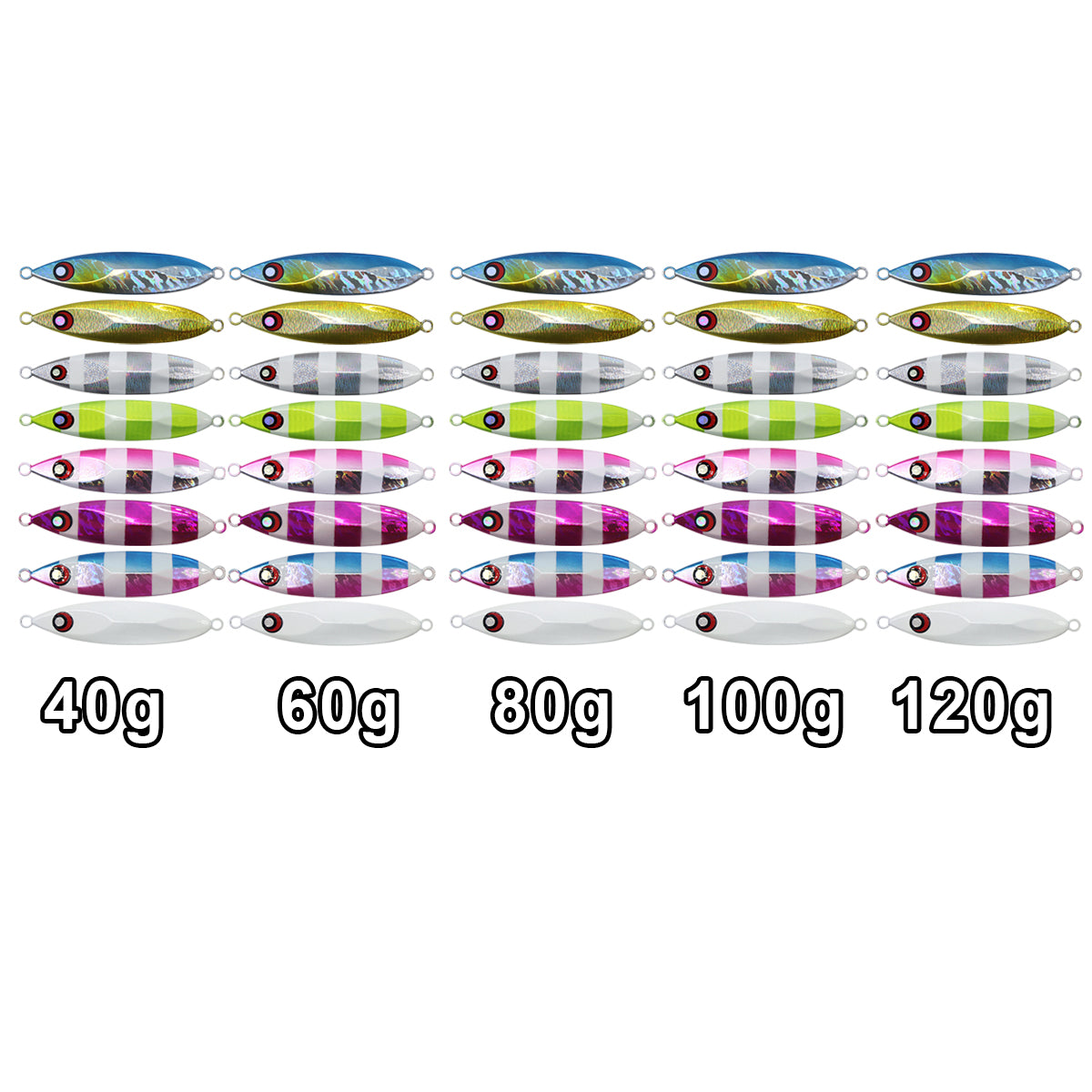 Saltwater Metal Fishing Lures Set – 8pcs Glow Jig Baits
