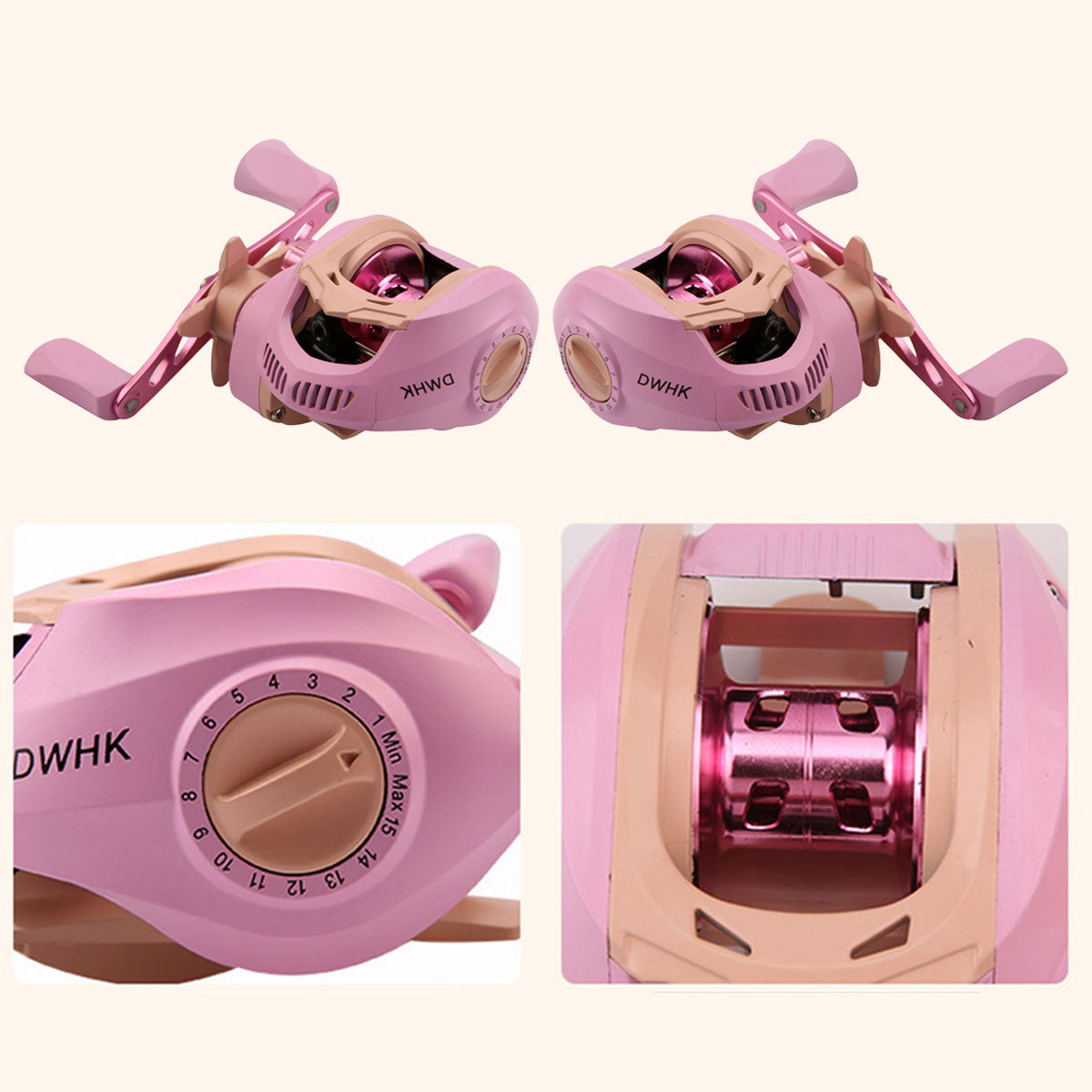 Baitcasting Drop Wheel Reel Macaron Style Left Right Hand Fishing