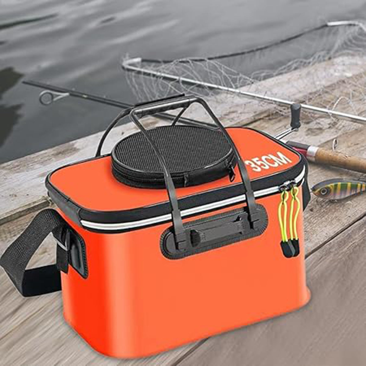 Folding EVA Fishing Bucket Waterproof Portable Live Fish Container
