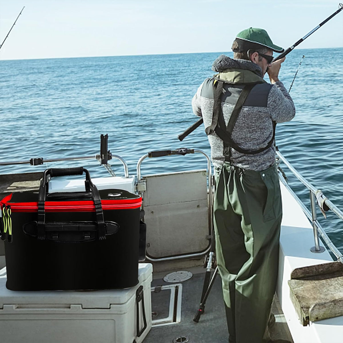 Folding EVA Fishing Bucket Waterproof Portable Live Fish Container