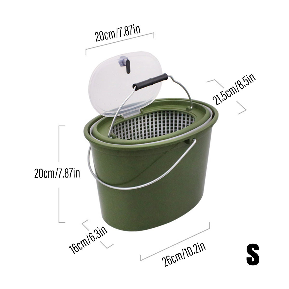 Handheld Water Bucket Portable Fishing Storage Container with Lid