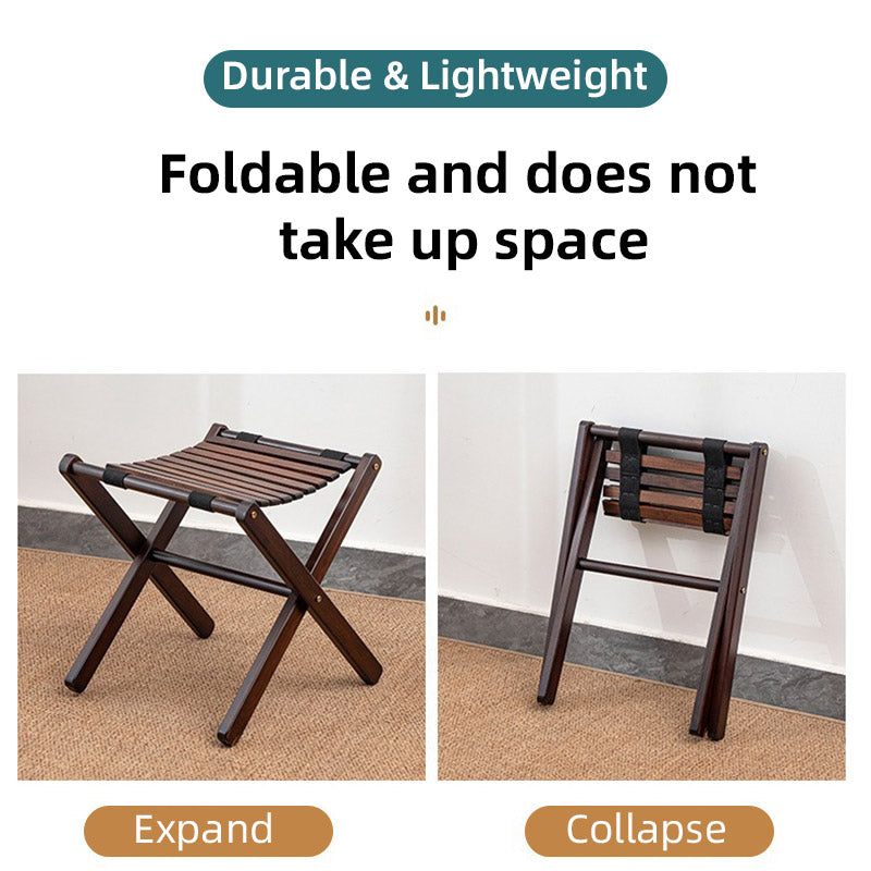 Bamboo Folding Stool Portable Lightweight Camping & Fishing Seat