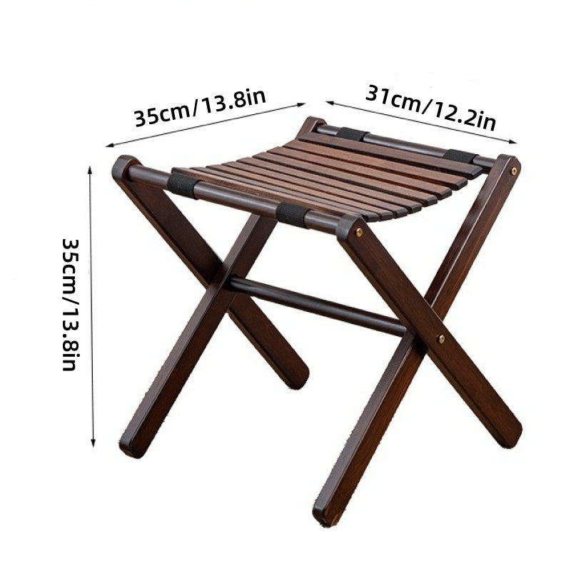 Bamboo Folding Stool Portable Lightweight Camping & Fishing Seat