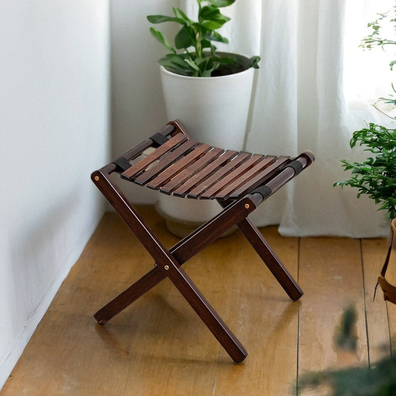 Bamboo Folding Stool Portable Lightweight Camping & Fishing Seat
