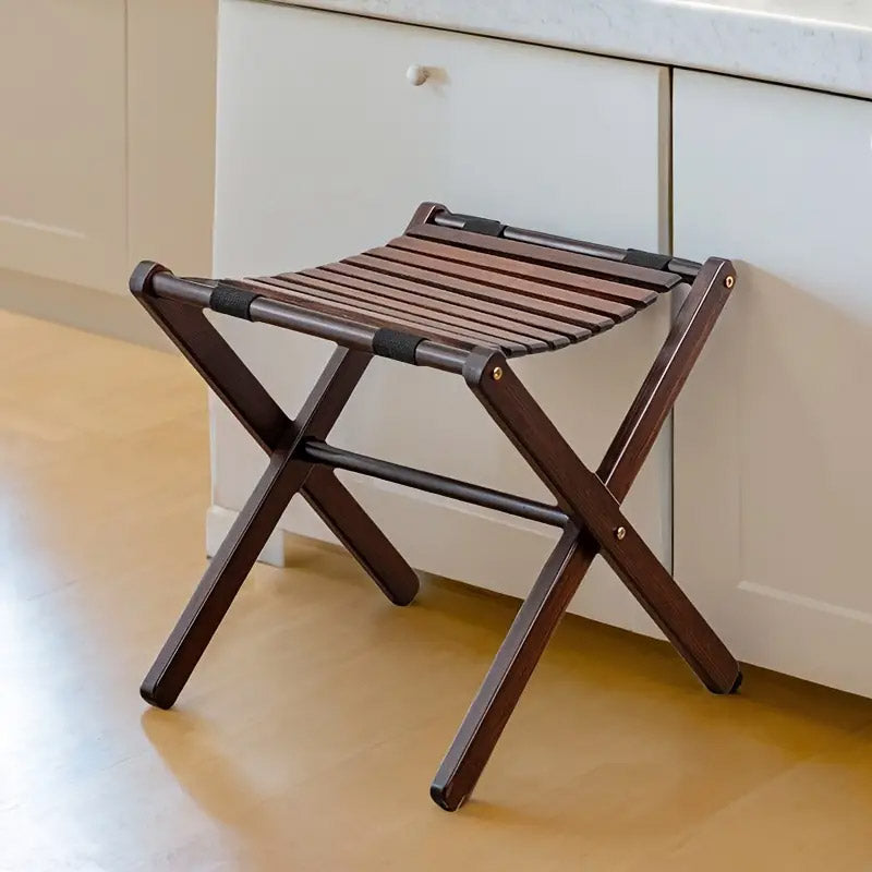Bamboo Folding Stool Portable Lightweight Camping & Fishing Seat