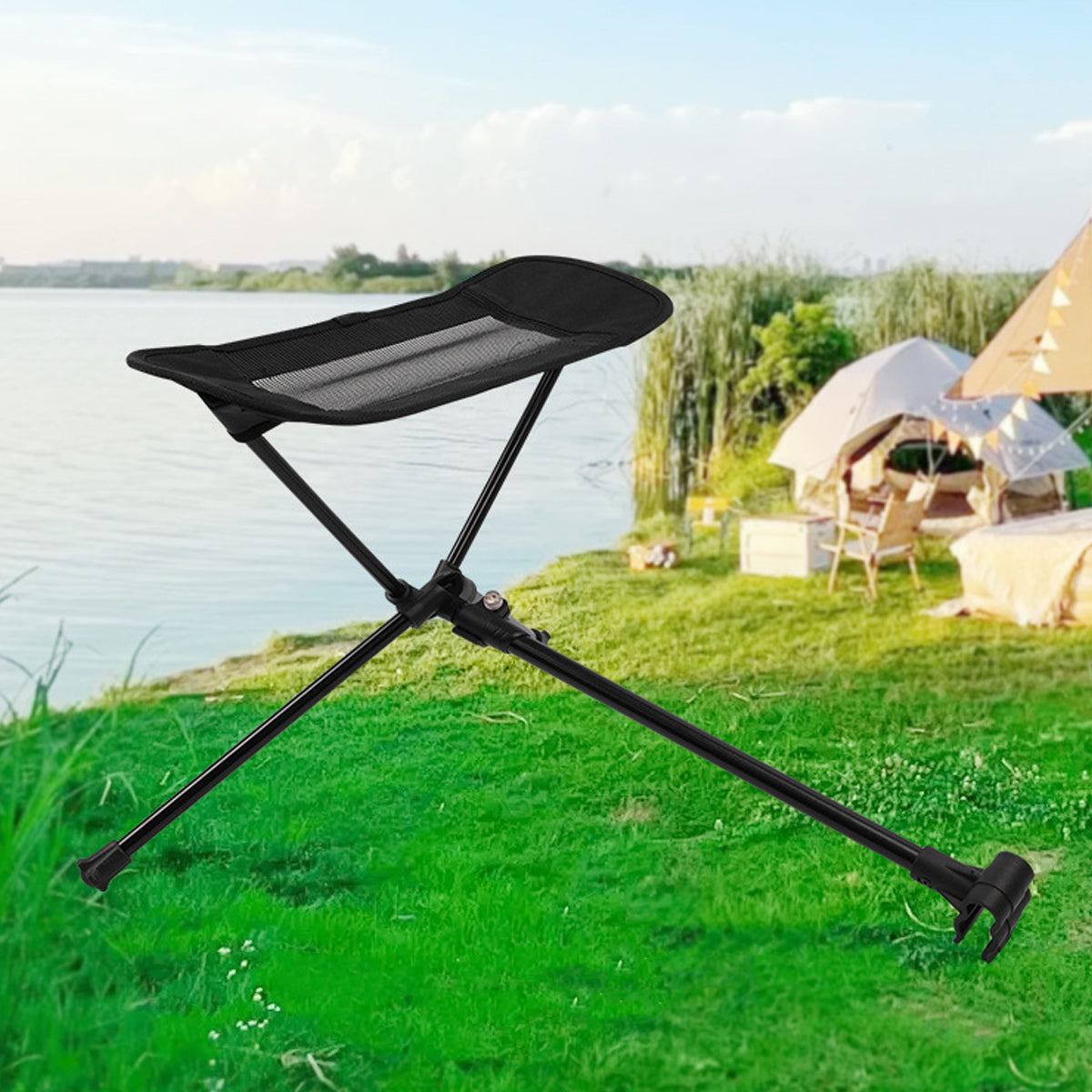 Portable Outdoor Chair Footrest Retractable Folding Lightweight Waterproof