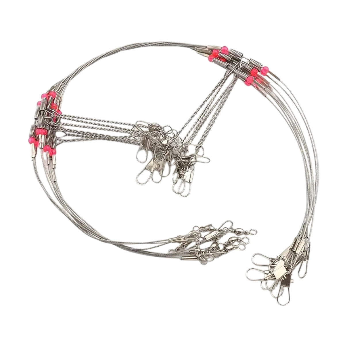 Stainless Steel Fishing Leader Rigs Anti-Winding Wire with Snaps