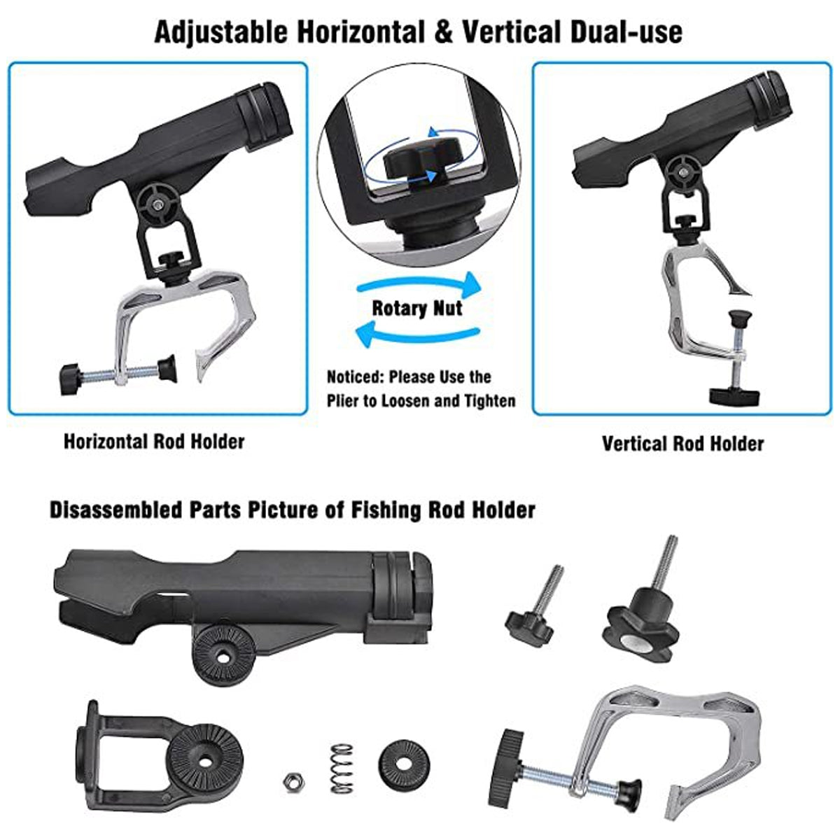 Rotating Fishing Seat Bracket Adjustable Mount For Kayak And Boat