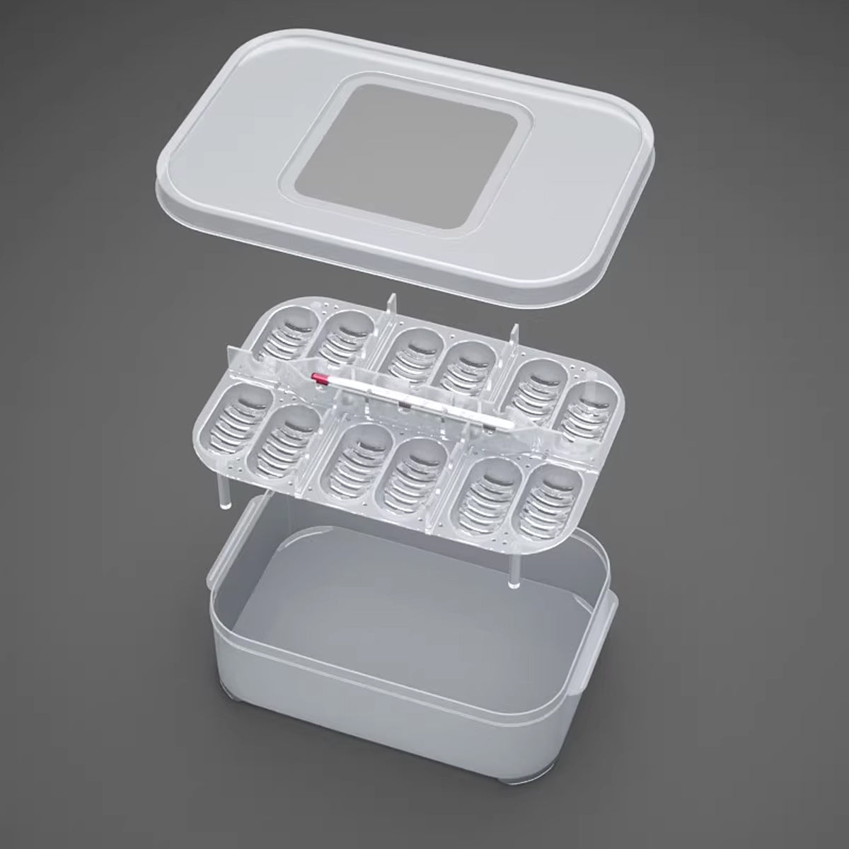 Reptile Egg Incubation Tray 12-Slot Hatching Box with Lid