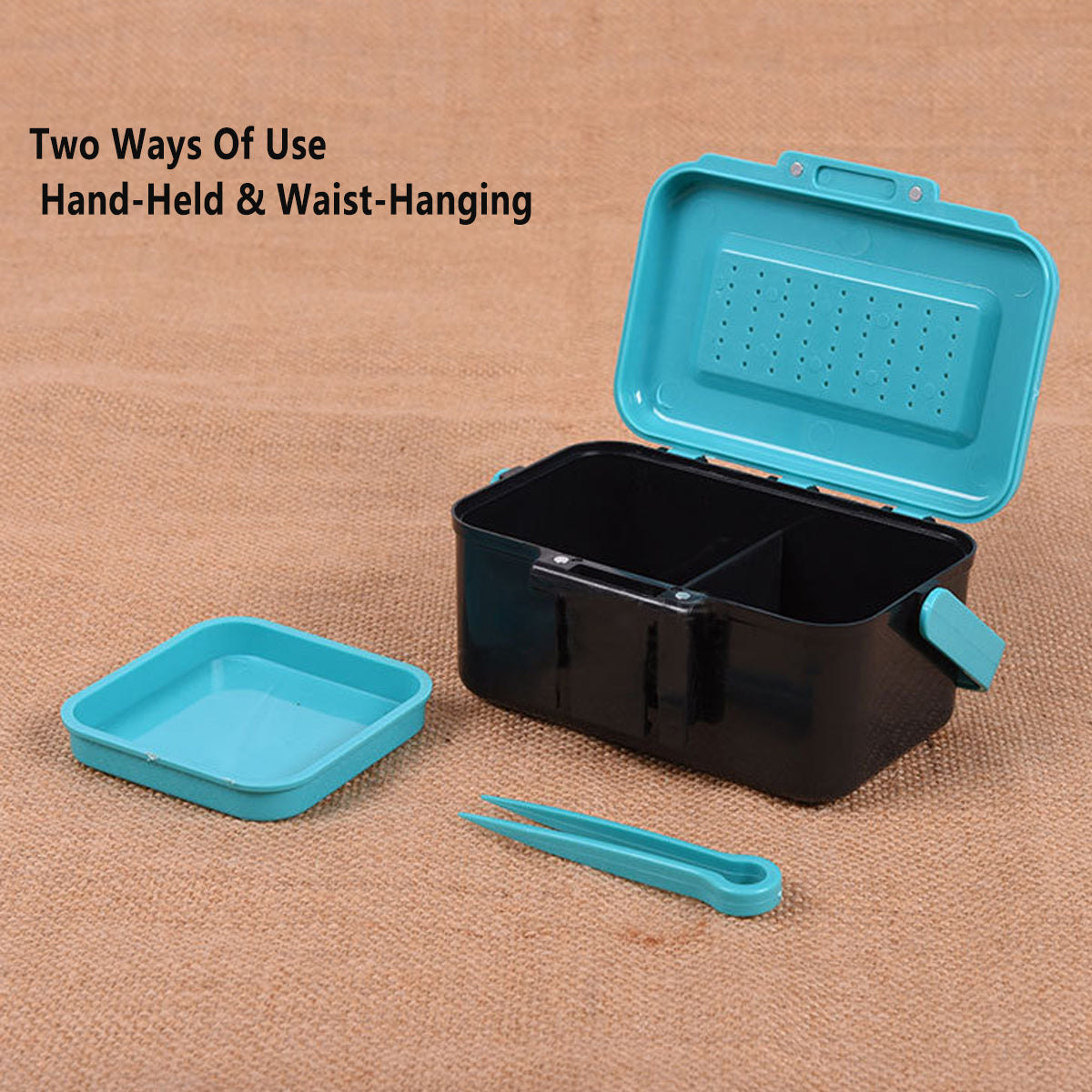 Red Worm Bait Box Large Fishing Tackle Container Moisture Retention Live Storage