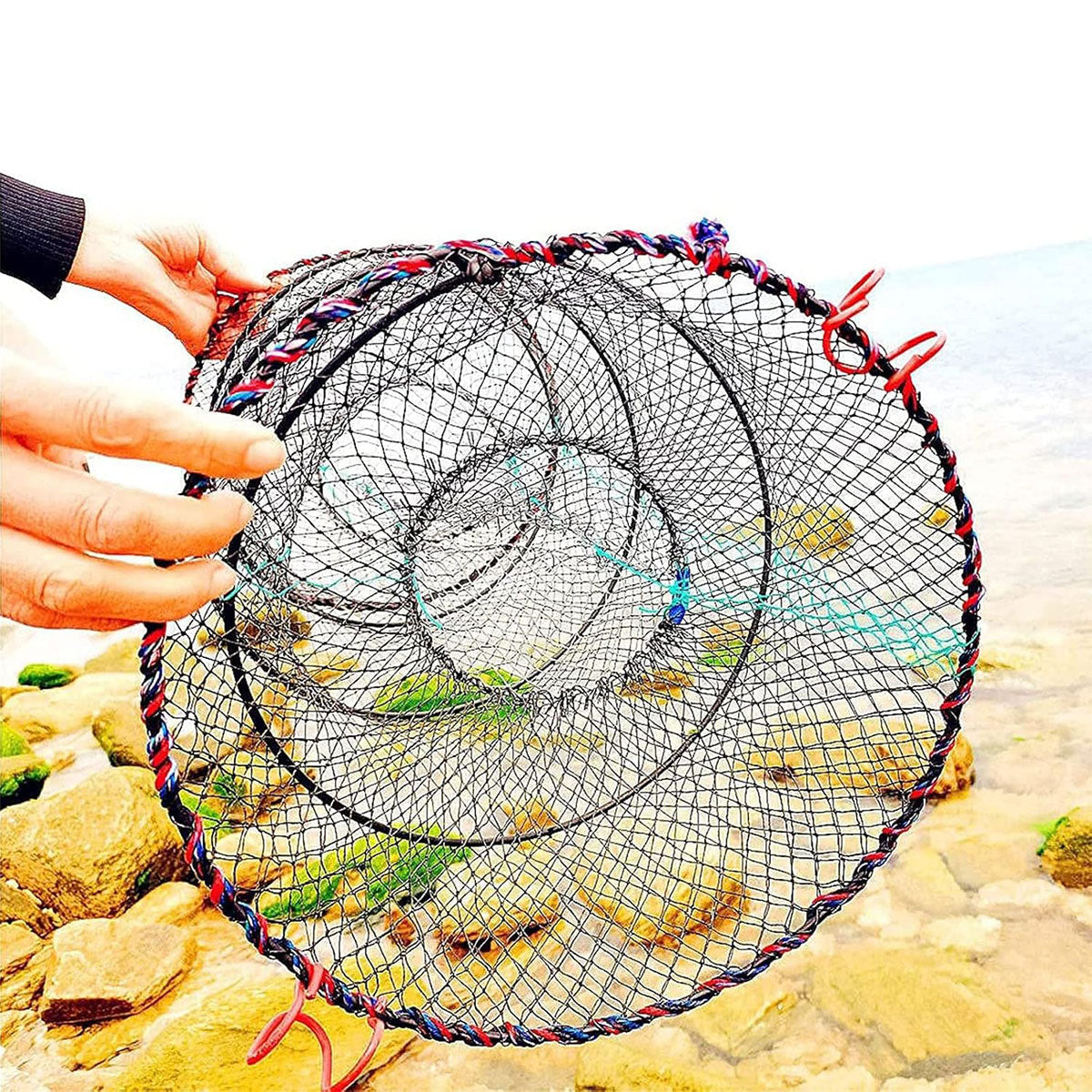 2PCS Shrimp Crab Lobster Fishing Net Trap Set