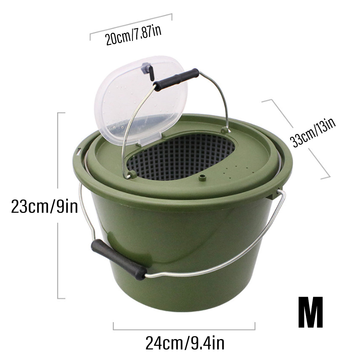 Handheld Water Bucket Portable Fishing Storage Container with Lid