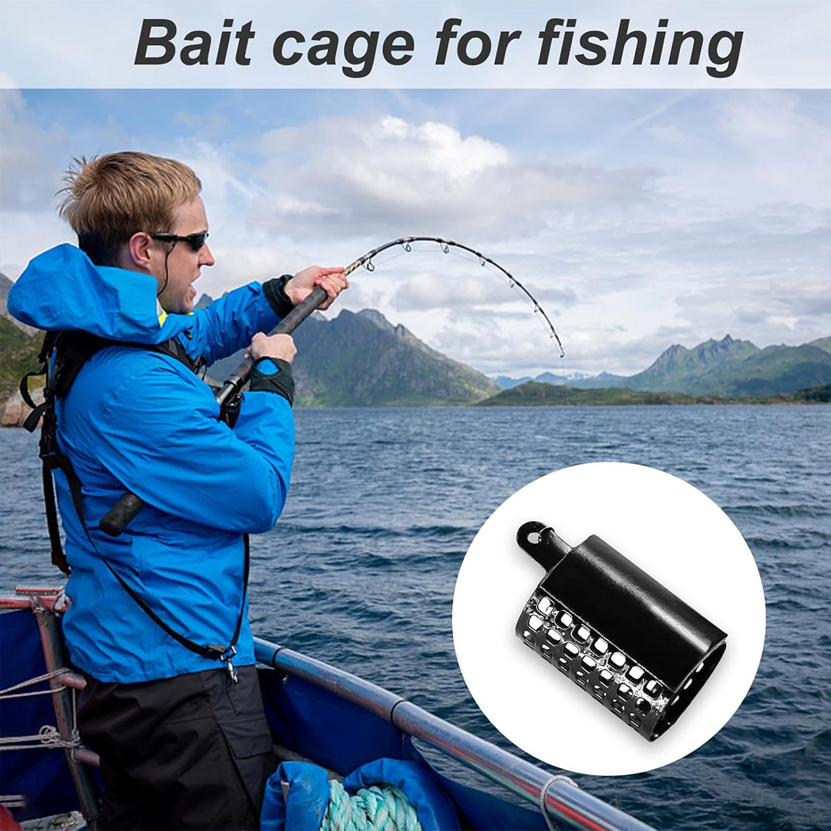 3pcs Stainless Steel Fishing Bait Cage Set with Snap Swivels