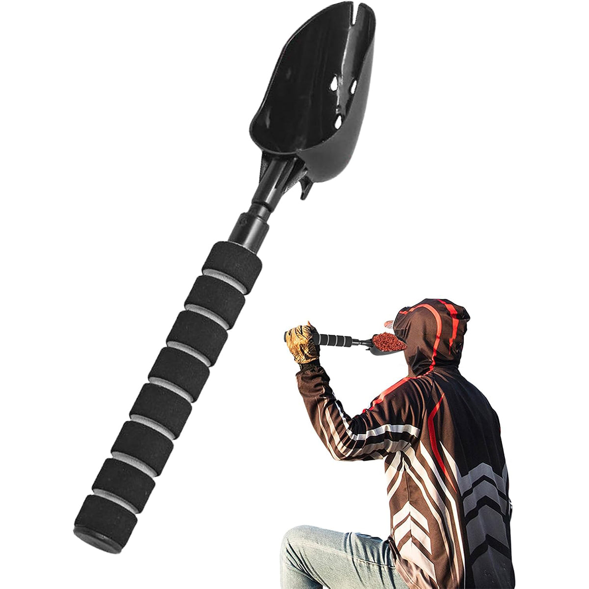 Telescopic Bait Throwing Spoon Aluminium Alloy For Fishing