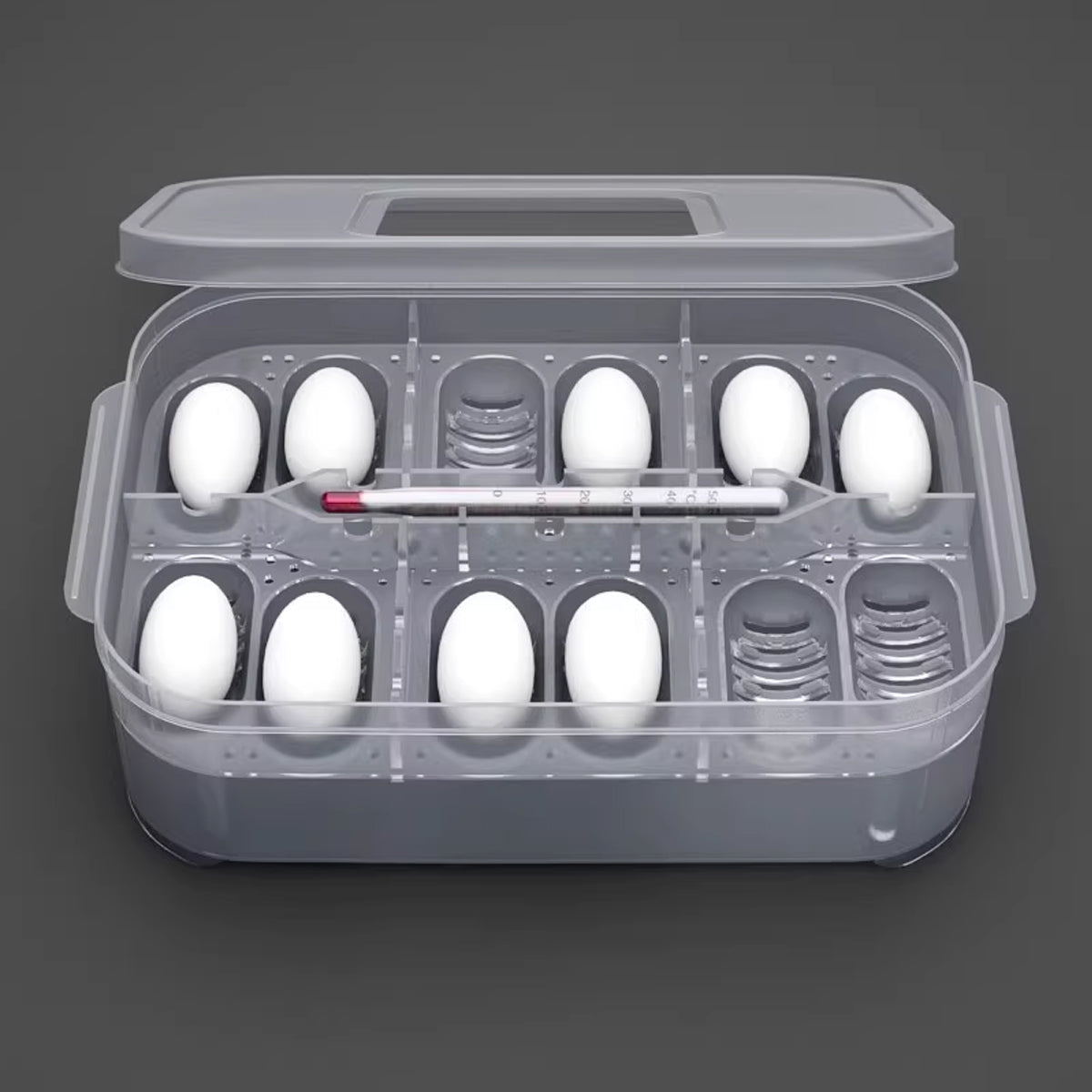Reptile Egg Incubation Tray 12-Slot Hatching Box with Lid