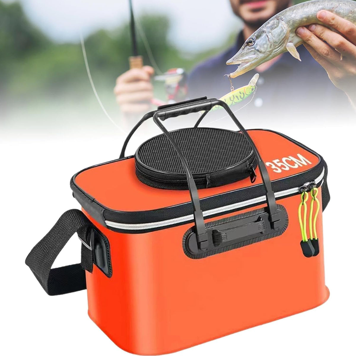 Folding EVA Fishing Bucket Waterproof Portable Live Fish Container