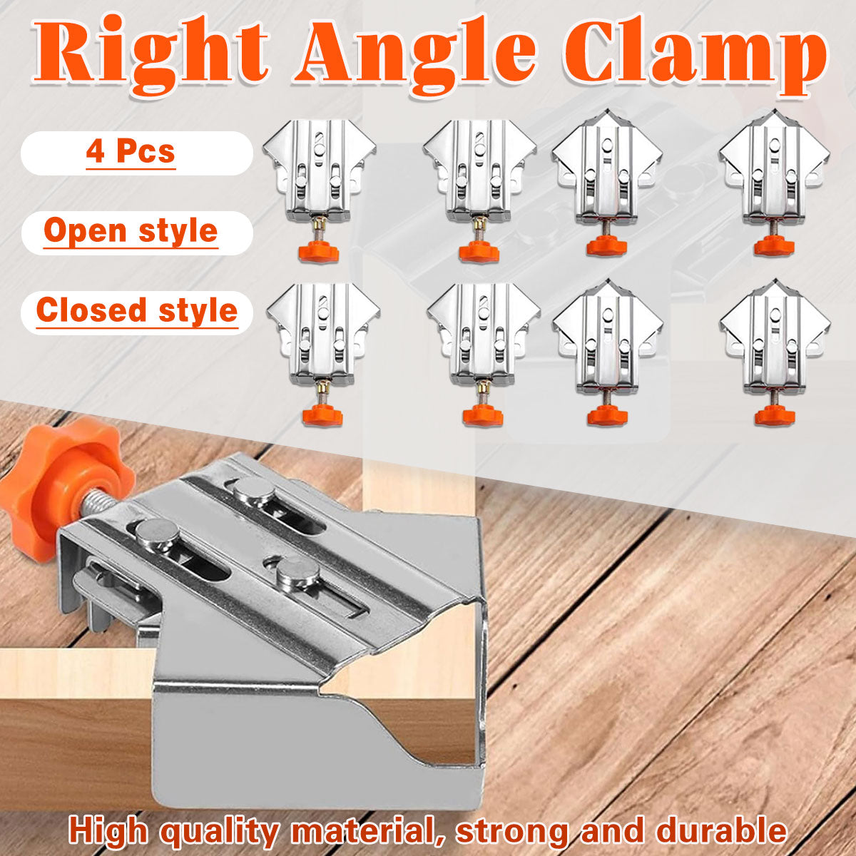 Stainless Steel Right Angle Clamps Adjustable for Woodworking