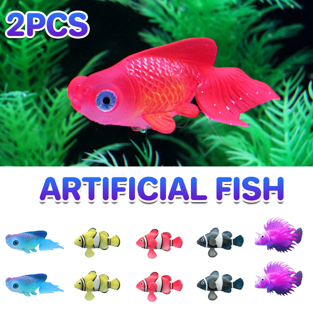 Artificial Floating Betta Fish Aquarium Decoration 2PCS