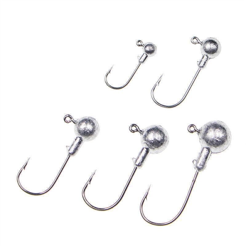 20PCS Jig Heads Hooks Chemically Sharpened Fishing Tackle