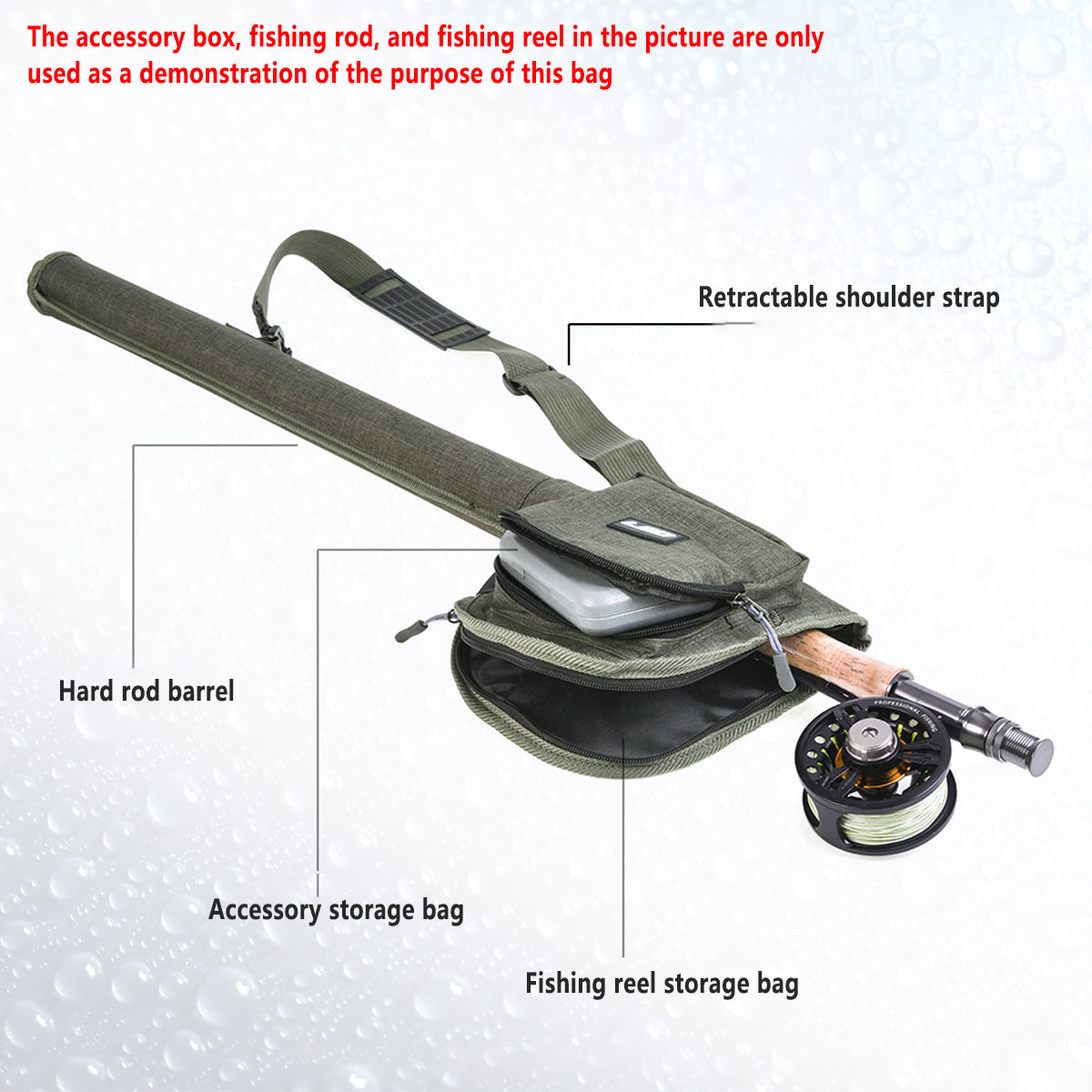 Fly Fishing Rod Tube Bag Hard Case Fishing Gear Storage Carrier Travel Set Use