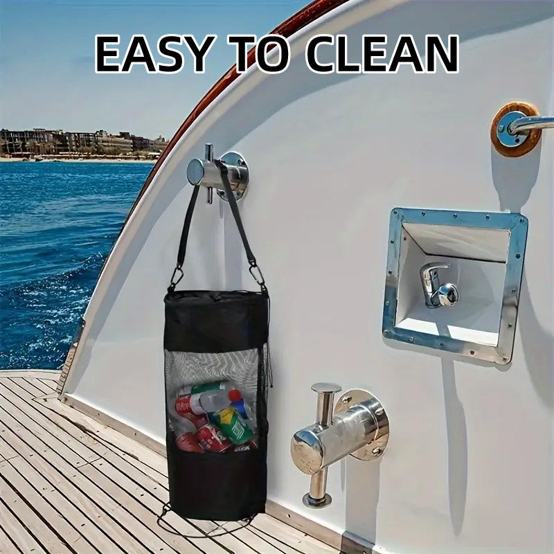 Large Marine Garbage Bag for Boat with Hook and Mesh Design
