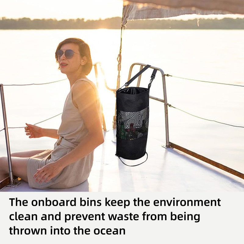 Large Marine Garbage Bag for Boat with Hook and Mesh Design