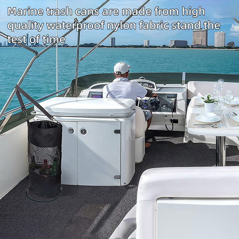 Large Marine Garbage Bag for Boat with Hook and Mesh Design