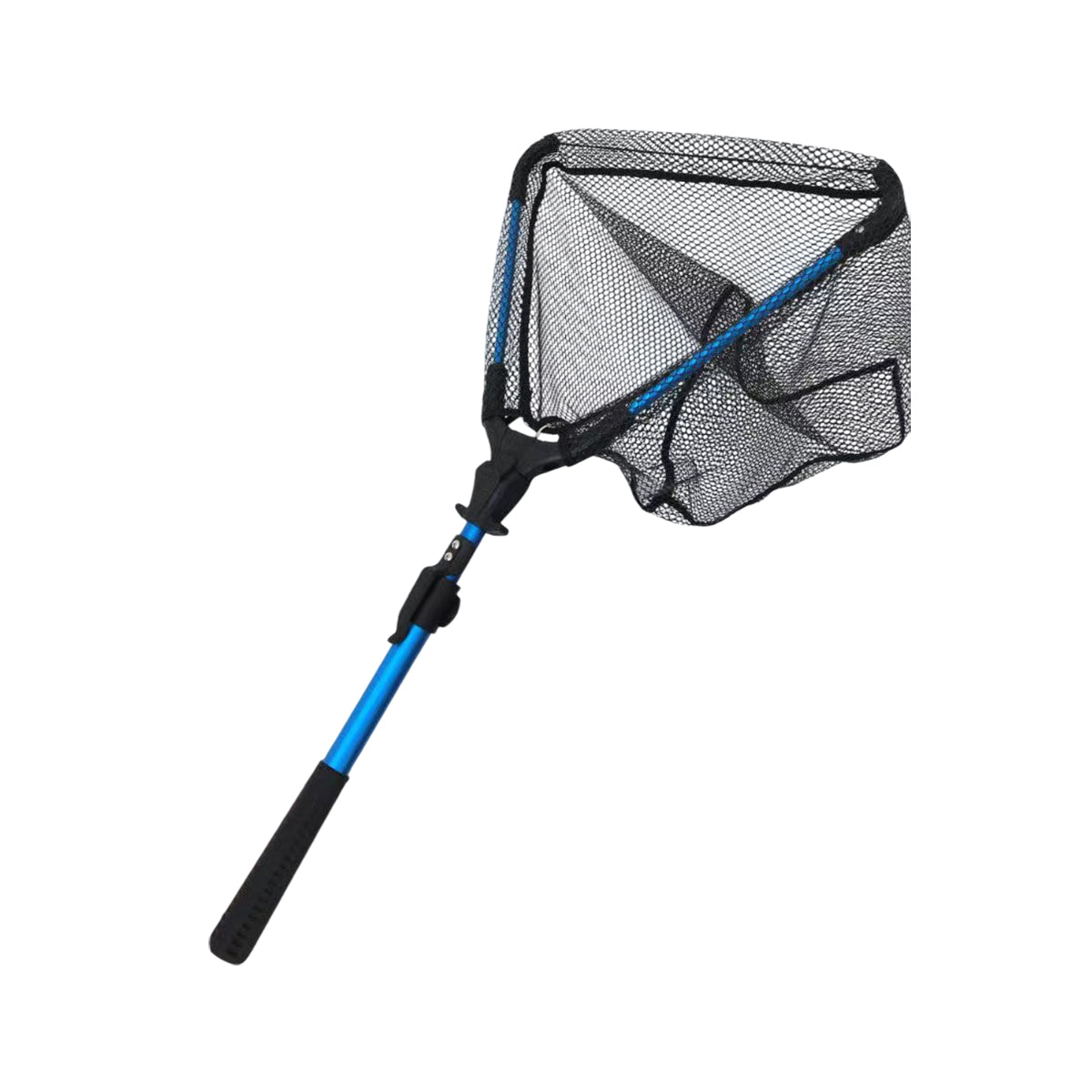 Folding Fishing Net Telescopic Aluminum Alloy Scoop Net Handheld Triangle Mesh