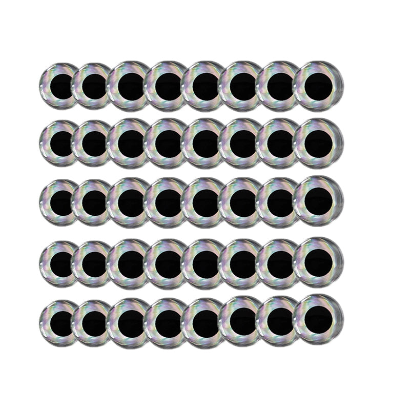 3D Holographic Fishing Lure Eyes Adhesive Soft Molded For Fly Tying