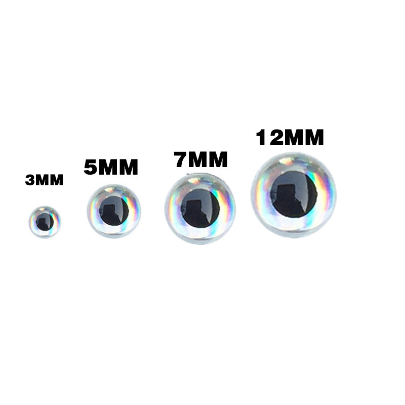 3D Holographic Fishing Lure Eyes Adhesive Soft Molded For Fly Tying