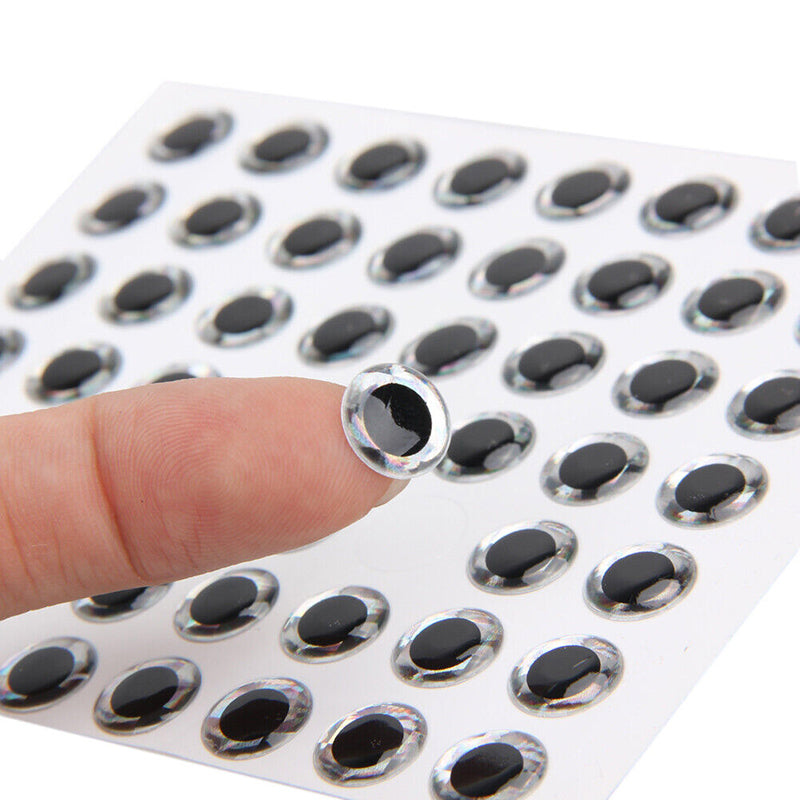 3D Holographic Fishing Lure Eyes Adhesive Soft Molded For Fly Tying