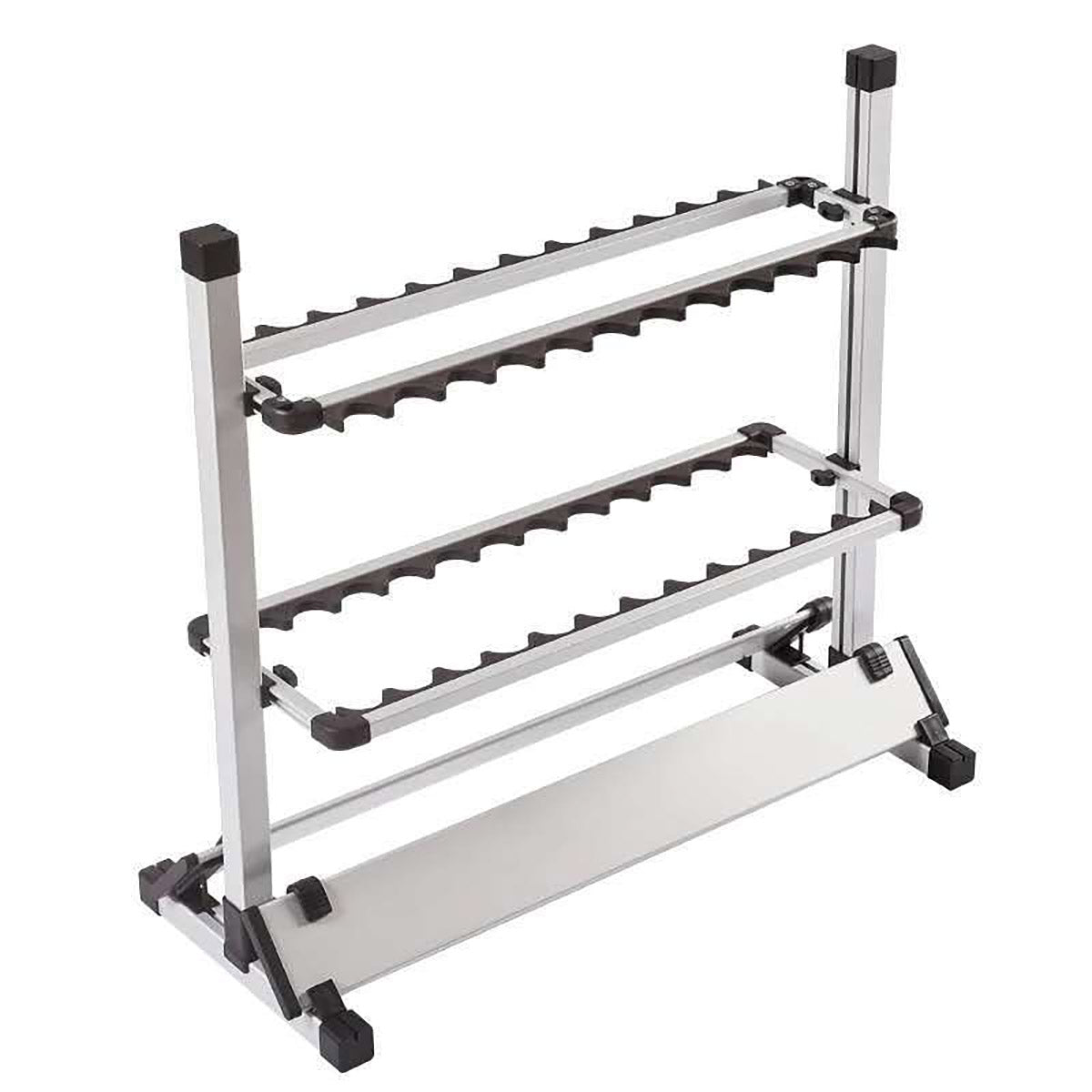 24-Hole Aluminum Fishing Rod Rack with EVA Foam for All Rod Types
