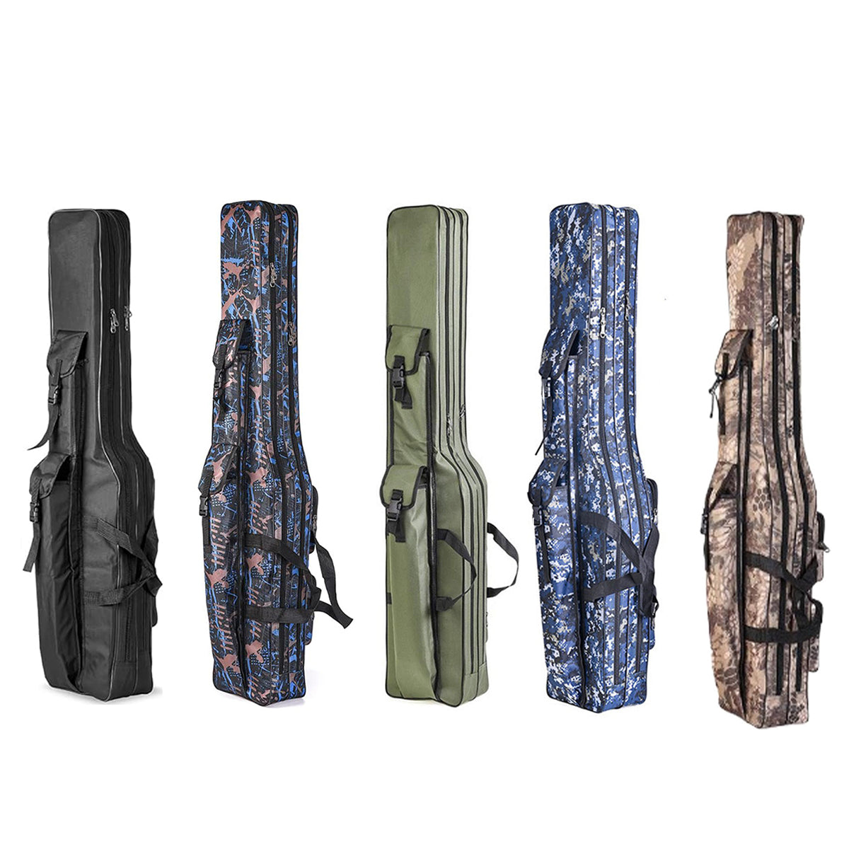 Double-Layer Fishing Rod Bag Waterproof 130cm Tackle Storage Case