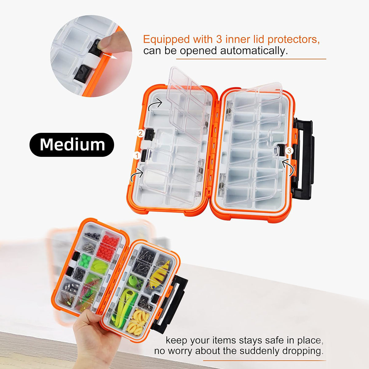 Fishing Accessory Storage Box Durable Plastic With Dividers