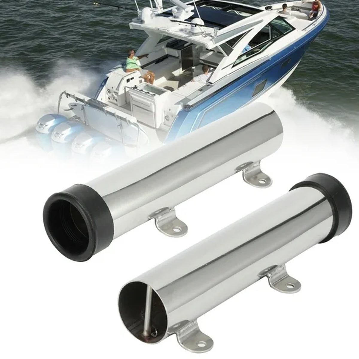 316 Stainless Steel Fishing Rod Holders With 30° Mounting Base