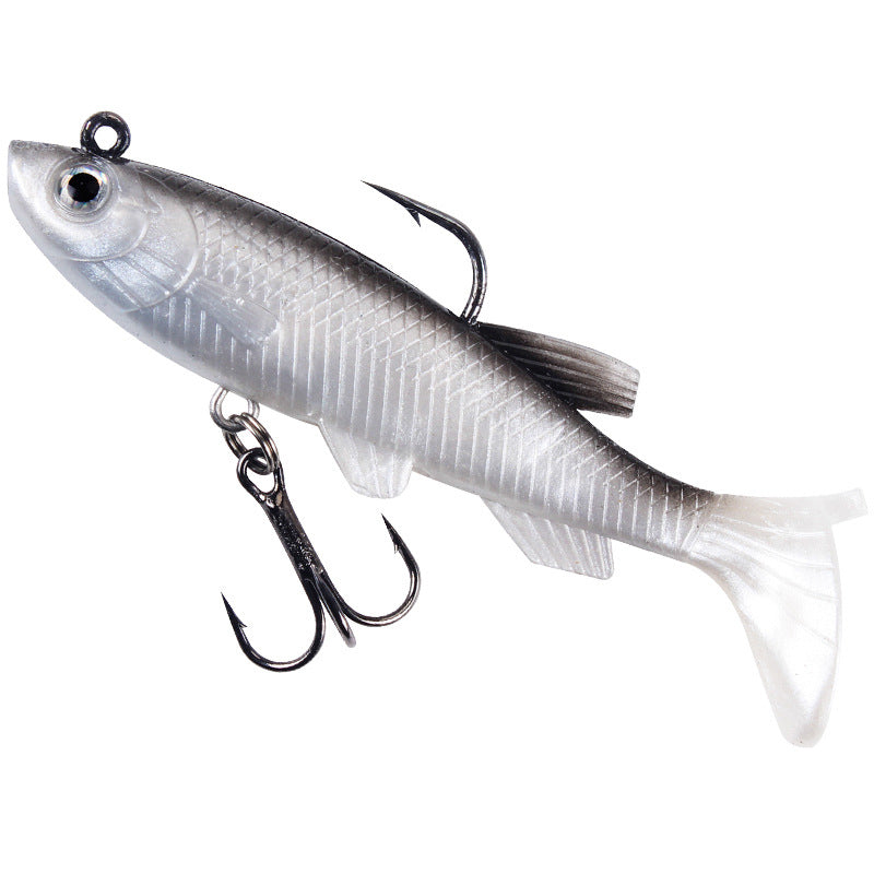 10PCS Soft Poddy Mullet Fishing Lures with Paddle Tail Vibration