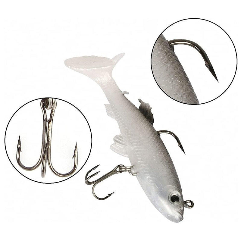 10PCS Soft Poddy Mullet Fishing Lures with Paddle Tail Vibration