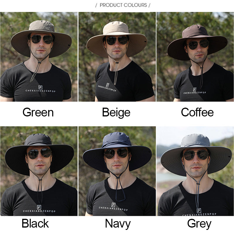Outdoor Sun Hat with Wide Brim UV Protection and Mesh Ventilation