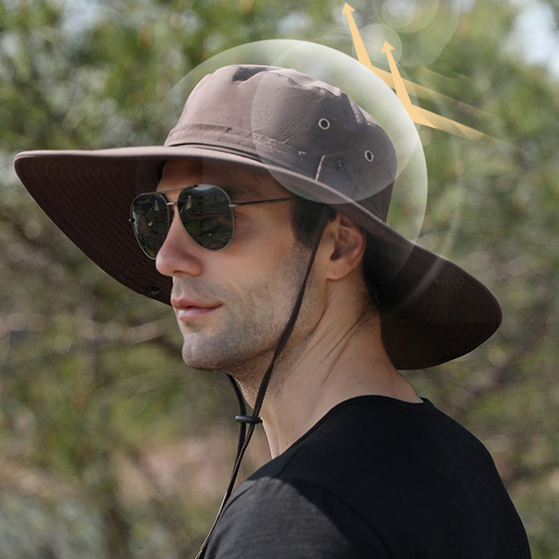Outdoor Sun Hat with Wide Brim UV Protection and Mesh Ventilation